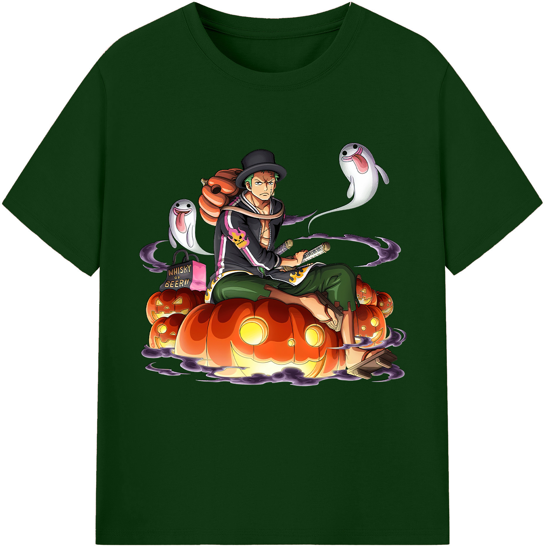 ワンピース ロロノア・ゾロ ONE PIECE Roronoa Zoro 綿100％半袖Tシャツ（フロントプリント）